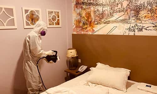 Disinfection of hotel room