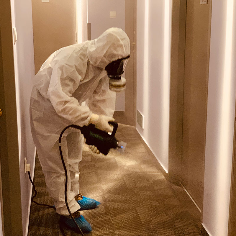 Disinfection of Hotel Hallways