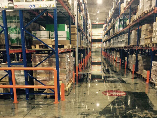 Flooding in a Singapore warehouse