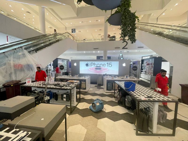 Flooding in an Electronics Store in a Mall in Singapore