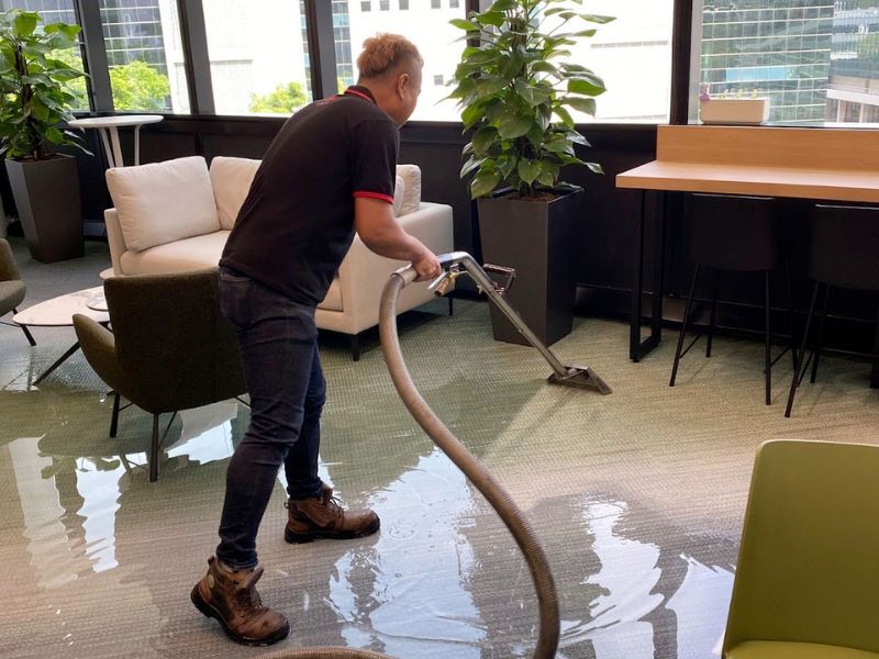 Flood Damage Restoration in a corporate office by Big Red