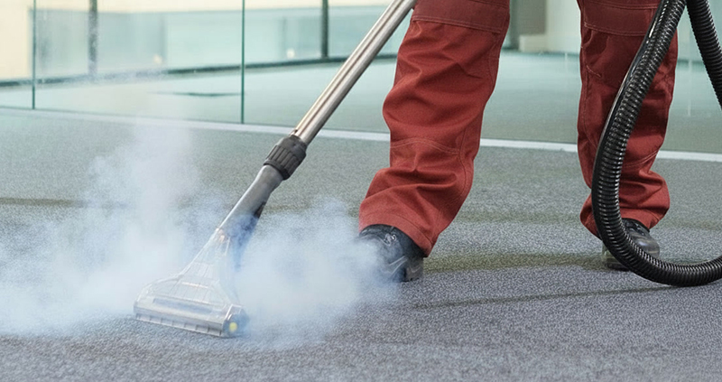 Deep carpet cleaning using hot water extraction method